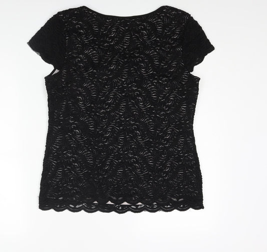 Womens UK Size 8 Chesca Black Basic Blouse