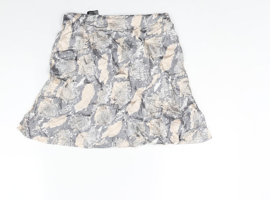 H&M Womens Multicoloured Animal Print Viscose A-Line Skirt Size S - Snake Print