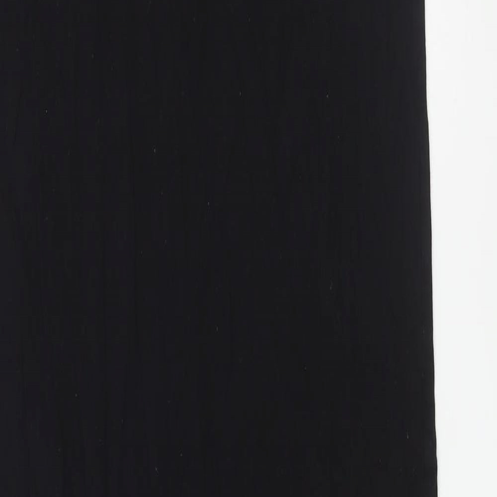 Marks and Spencer Womens Black Viscose Maxi Size 10 V-Neck Pullover