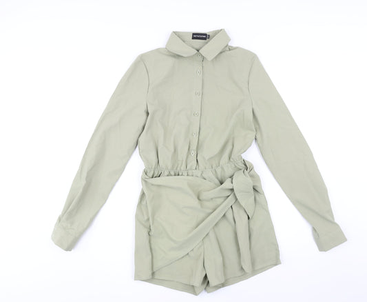 Womens UK Size 8 PRETTYLITTLETHING One-Piece Green Playsuit