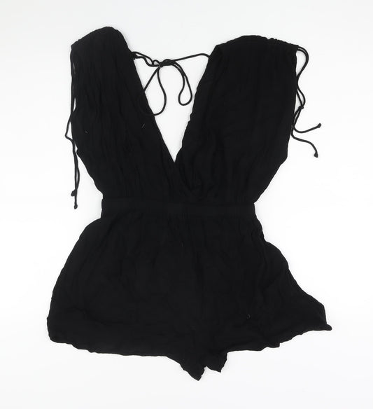 Womens UK Size 10 ASOS One-Piece Black Playsuit
