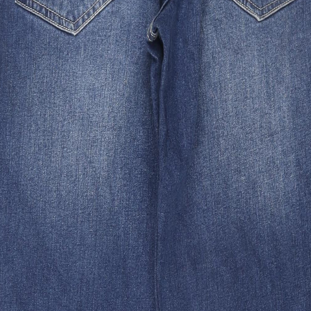 Avenue Mens Blue Cotton Straight Jeans Size 32 in L33 in Slim Zip