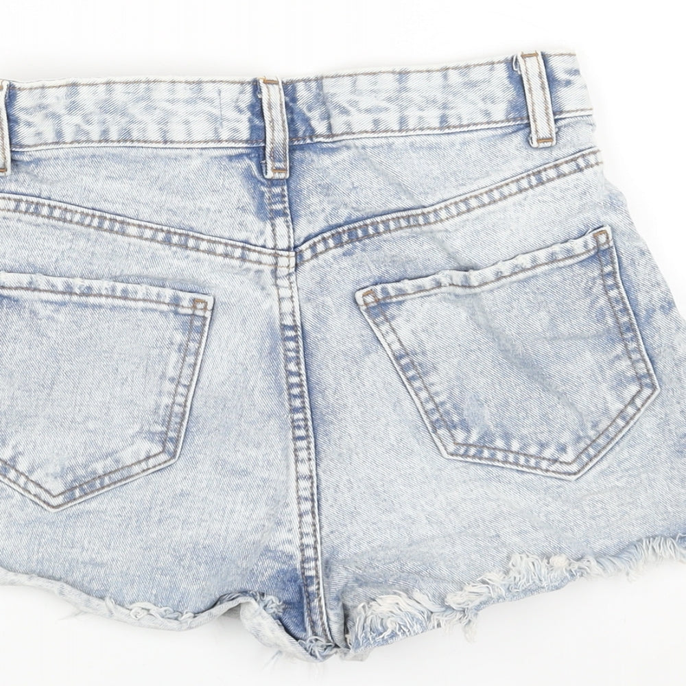 Denim & Co. Womens Blue Cotton Cut-Off Shorts Size 6 L3 in Regular Zip - Distressed