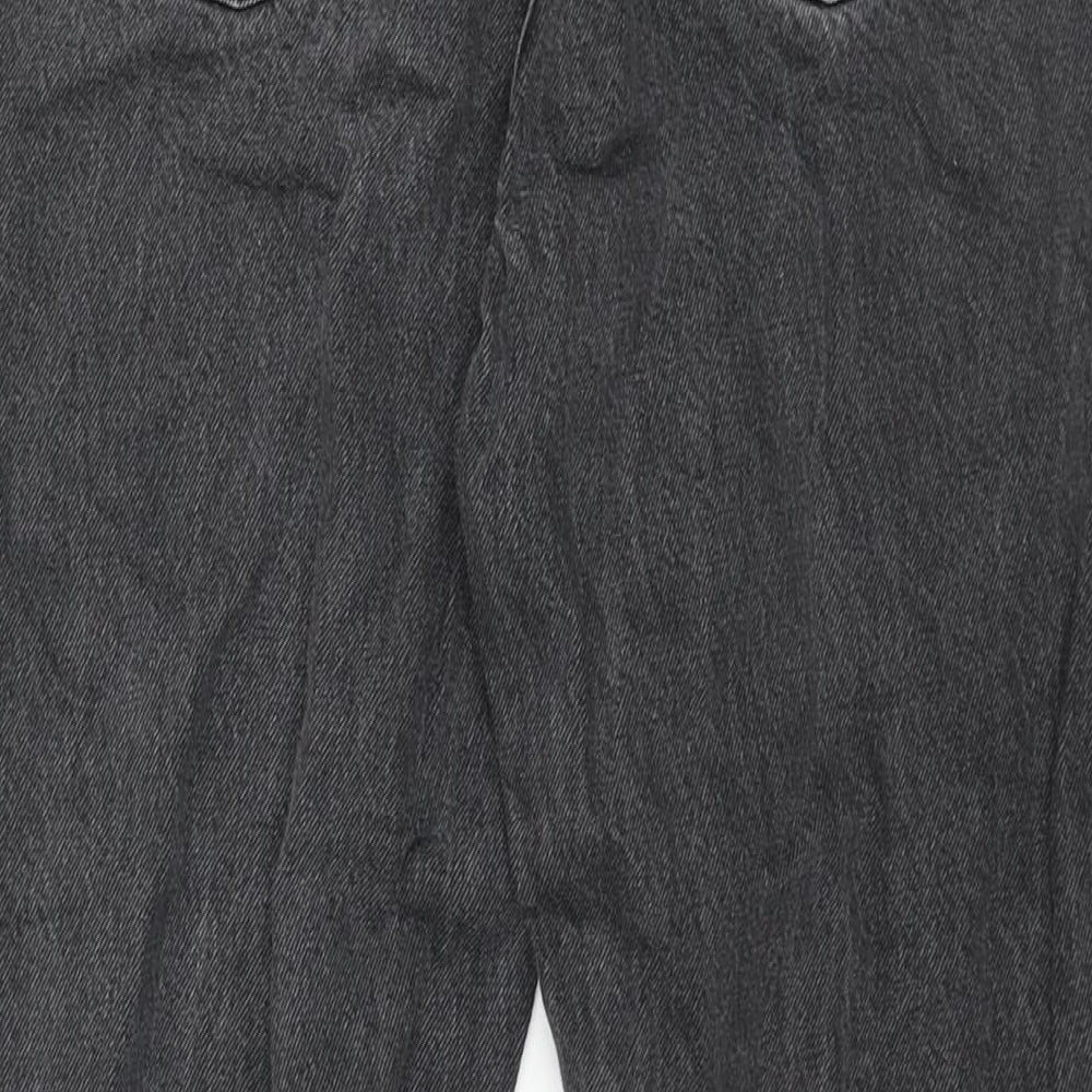 Denim & Co. Womens Black Cotton Mom Jeans Size 14 L27 in Regular Zip