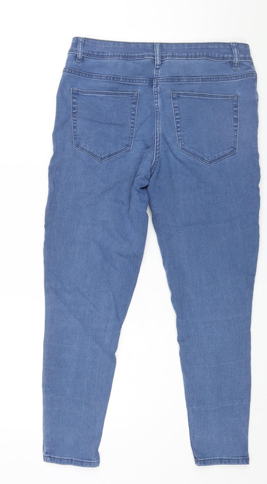Avenue Womens Blue Cotton Skinny Jeans Size 12 L26 in Regular Zip