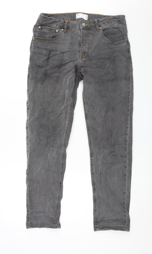 Mens UK Size 32 in ASOS Regular Fit Straight Grey Jeans