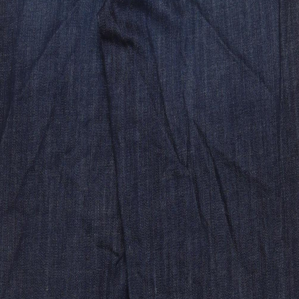 Lands' End Womens Blue Cotton Bootcut Jeans Size 6 L30 in Regular Zip