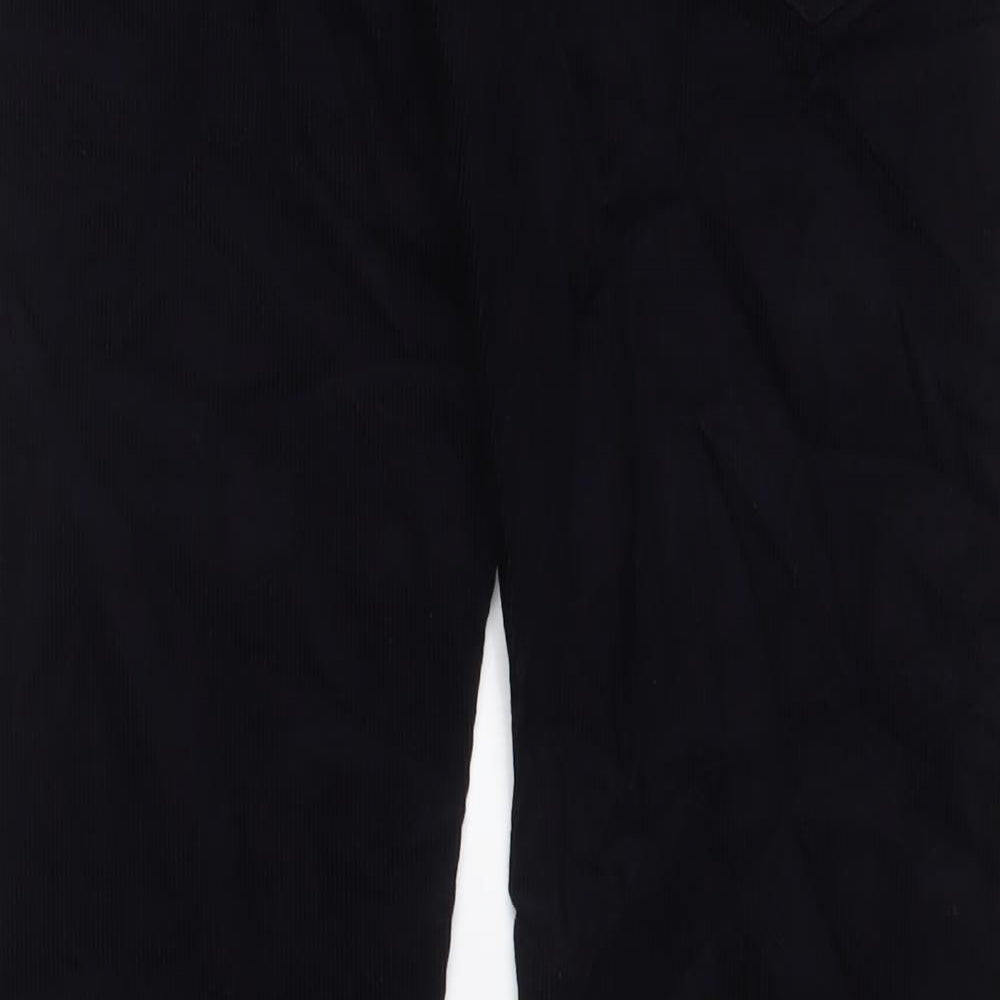Marks and Spencer Mens Blue Cotton Trousers Size 30 in L33 in Slim Zip