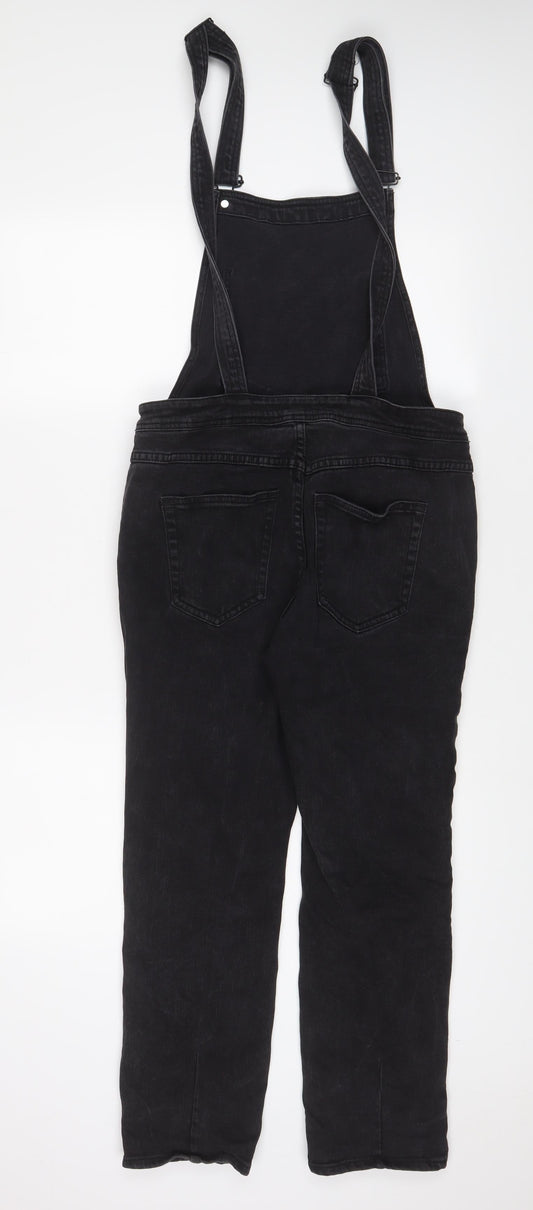 BDG Womens Black Cotton Dungaree One-Piece Size S L27 in Button