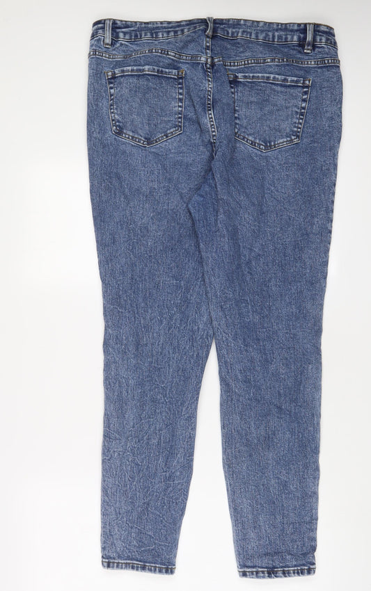George Womens Blue Cotton Skinny Jeans Size 8 L30 in Regular Zip