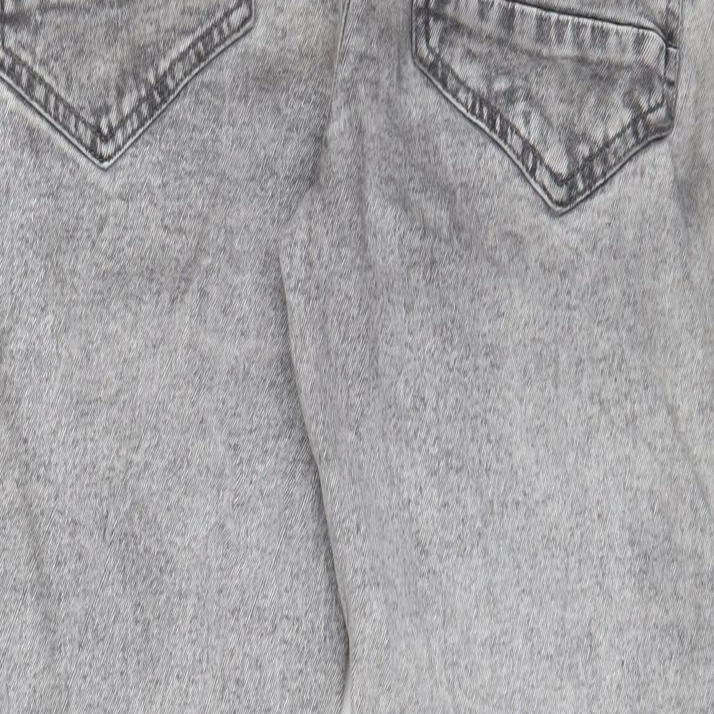 Housebrand Womens Grey Cotton Tapered Jeans Size 36 in L34 in Regular Zip