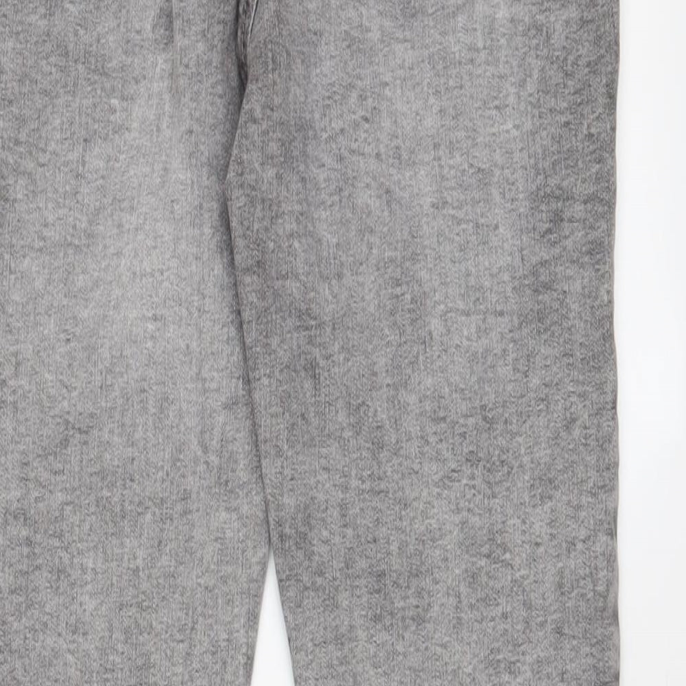 Brand and care label for Denim & Co. women’s grey cotton skinny jeans, size UK 14, 28-inch leg regular zip