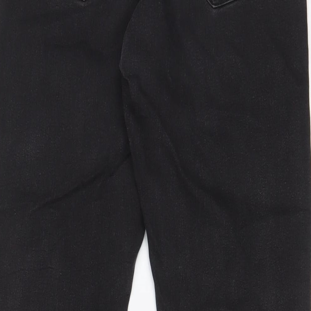 Dorothy Perkins Womens Grey Cotton Straight Jeans Size 10 L28 in Regular Zip