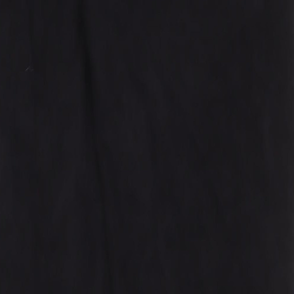 PRETTYLITTLETHING Womens Black Cotton Wide-Leg Jeans Size 12 L30 in Regular Zip