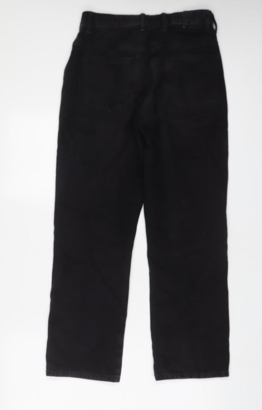 COLLUSION Womens Black Cotton Straight Jeans Size 28 in L30 in Regular Zip