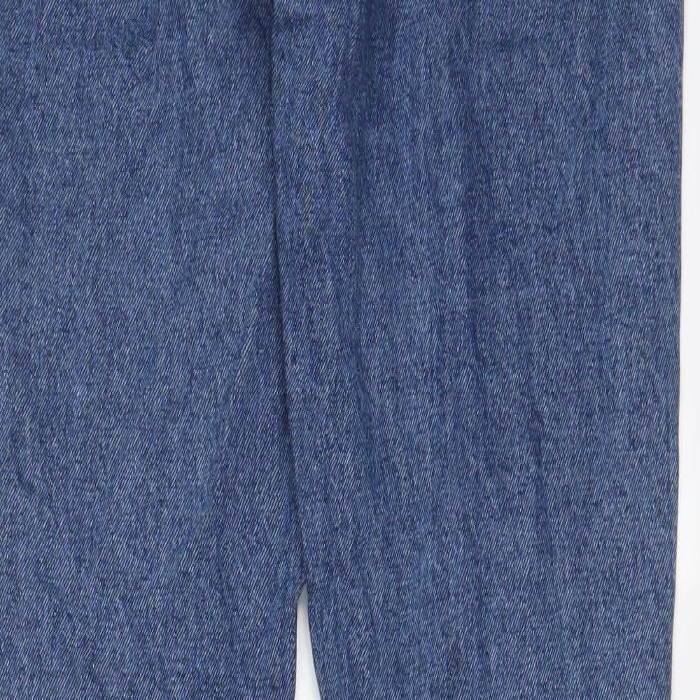 Denim & Co. Womens Blue Cotton Straight Jeans Size 8 L29 in Regular Zip