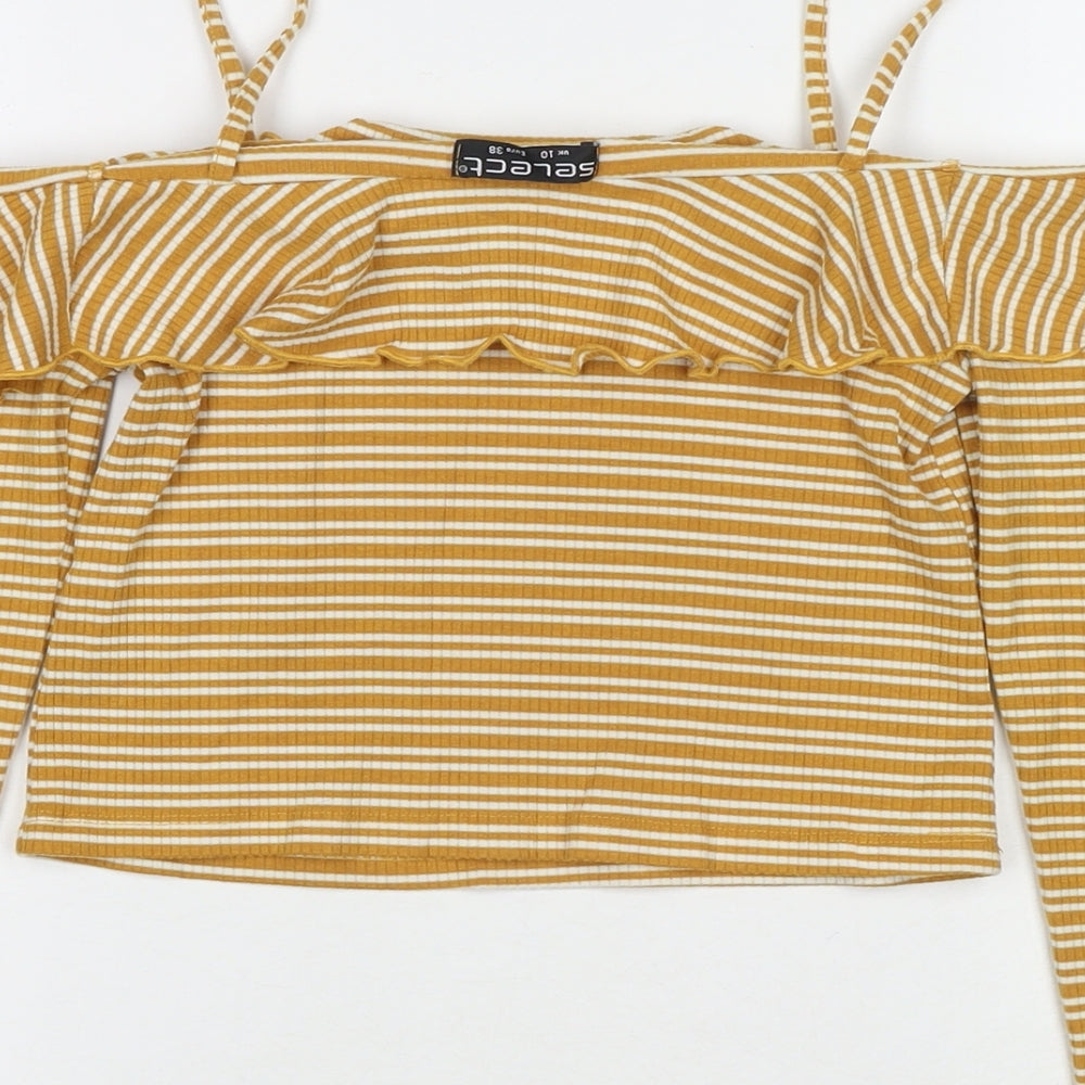 Womens UK Size 10 Select Yellow Basic Blouse