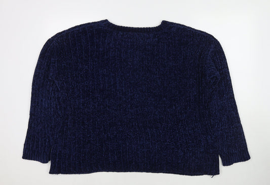 Womens UK Size 12 Red Herring Blue Pullover Jumper