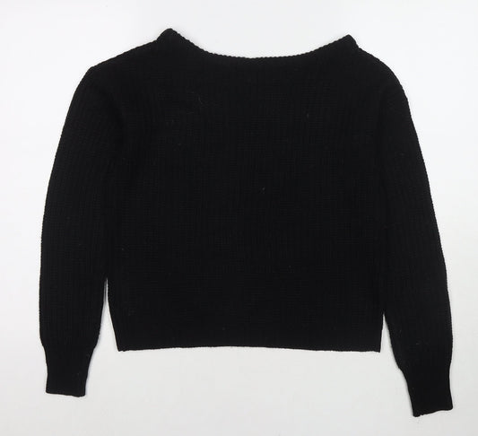 Womens UK Size 6 Missguided Black Pullover Jumper