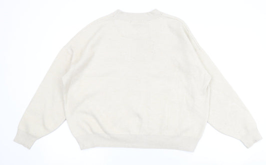 Womens UK Size L Mango Beige Pullover Jumper