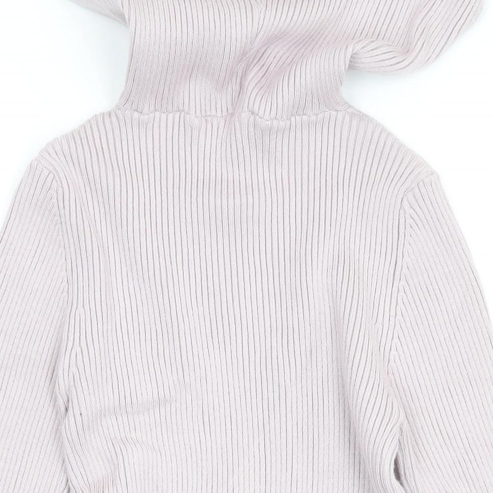 Zara Womens Purple Vinyl Pullover Hoodie Size L Pullover