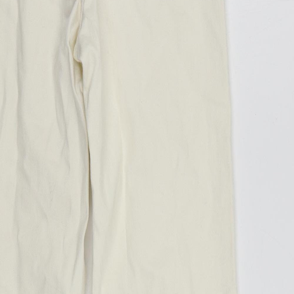 Womens UK Size 8 H&M Regular Fit Straight Ivory Jeans