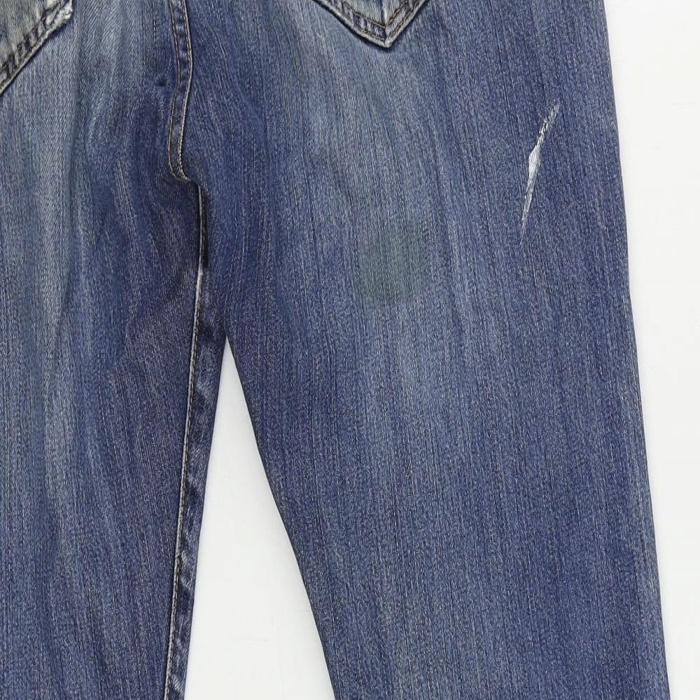 Levi's Mens Blue Cotton Straight Jeans Size 34 in L32 in Regular Button