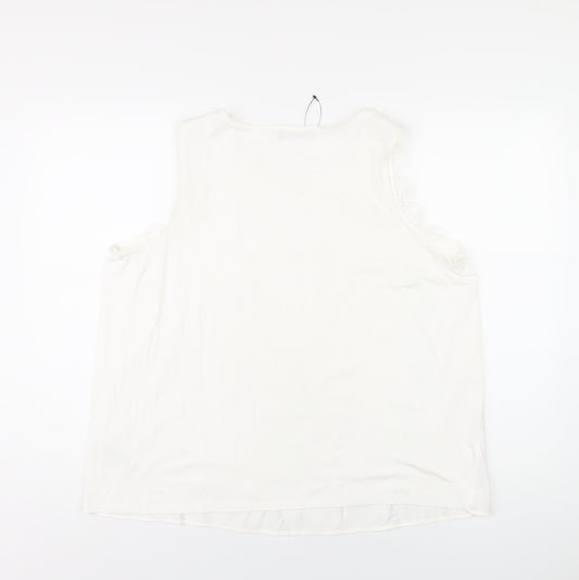 Womens UK Size 20 Marks and Spencer White Basic Tank