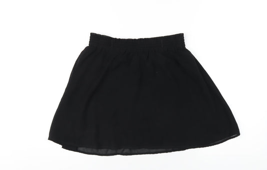 Only Womens Black Polyester A-Line Skirt Size 10