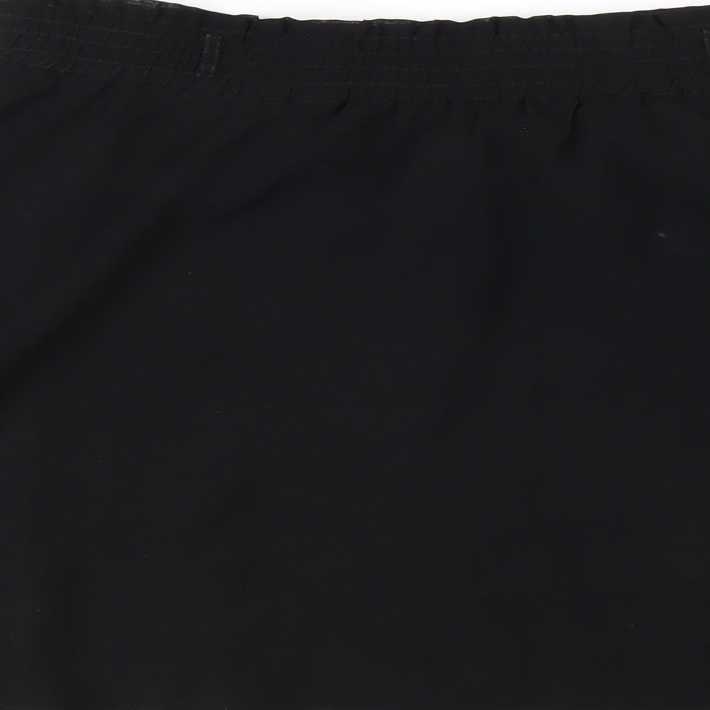 Brand and care label for Only women’s black polyester a-line skirt, size UK 10