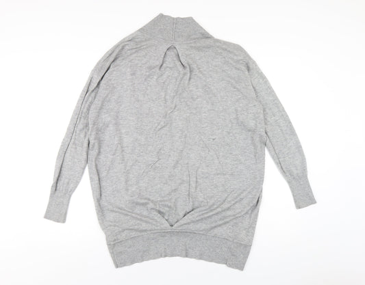 Autograph Womens Grey V-Neck Viscose Cardigan Jumper Size M