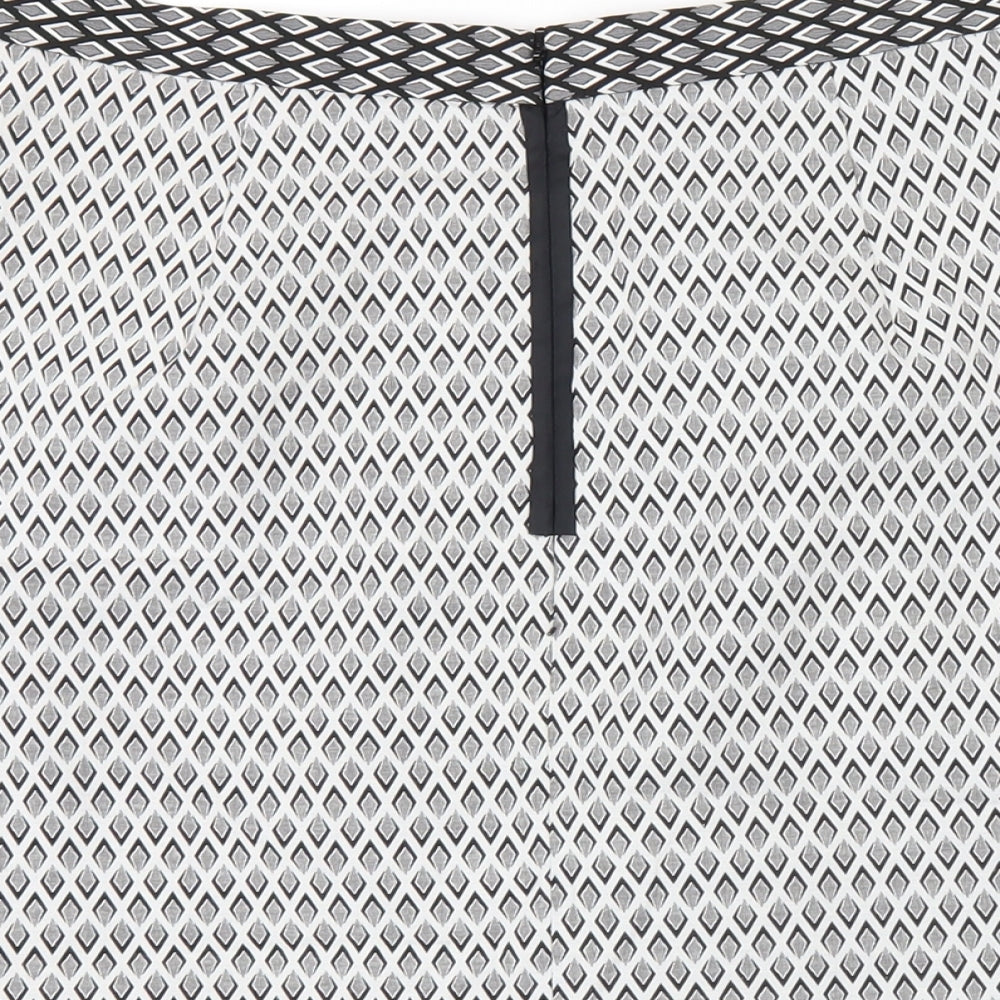 Coast Womens Grey Geometric Polyester A-Line Skirt Size 10 Zip