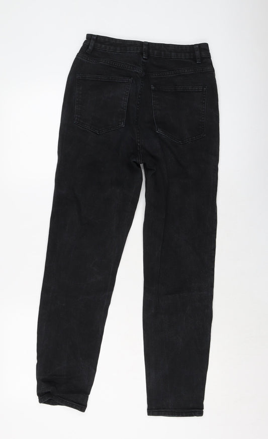 ASOS Womens Black Cotton Mom Jeans Size 28 in L32 in Regular Button