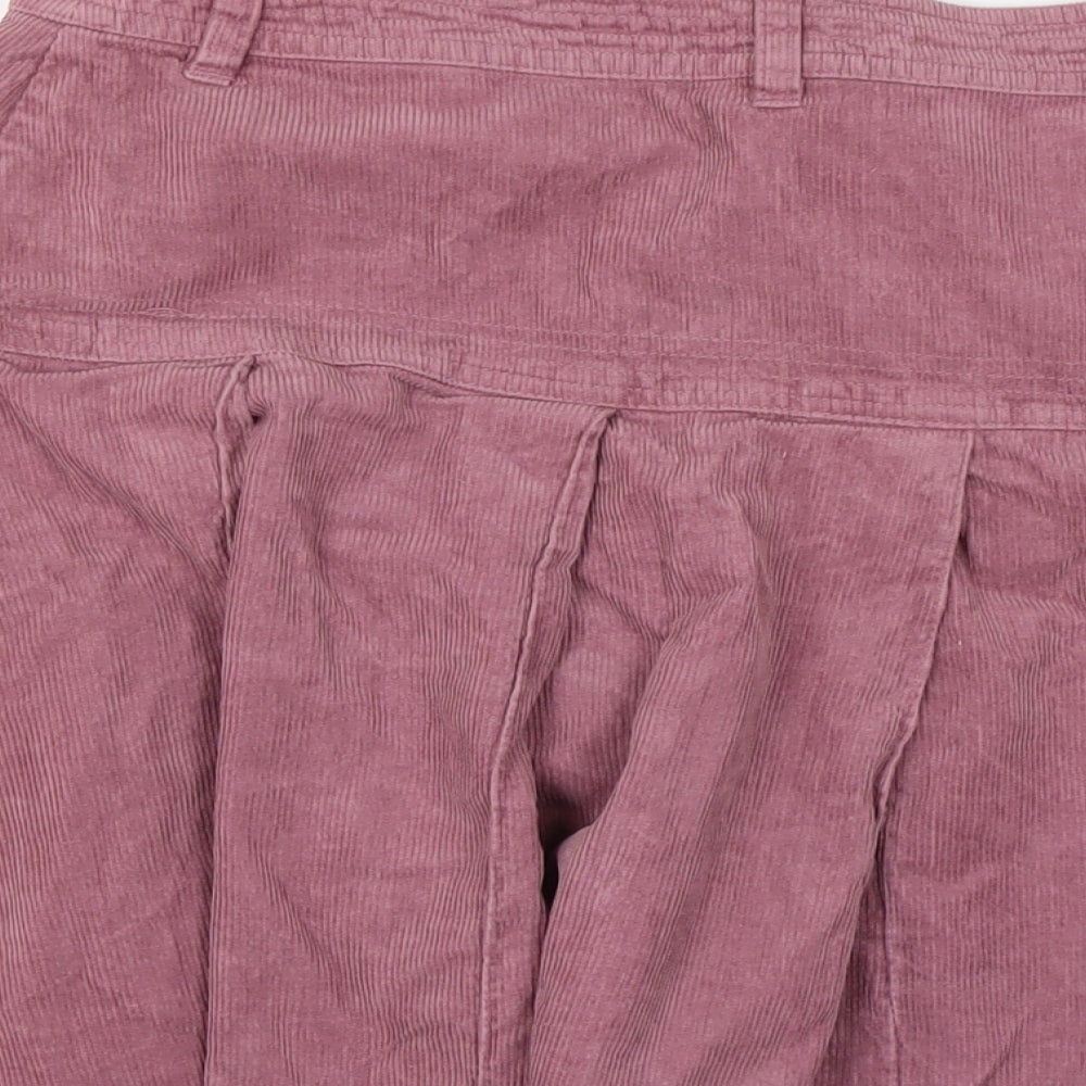 H&M Womens Purple Cotton Skater Skirt Size 10 Button