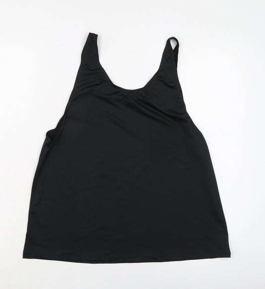 Boohoo Womens Black Polyester Basic Tank Size 6 Round Neck Pullover