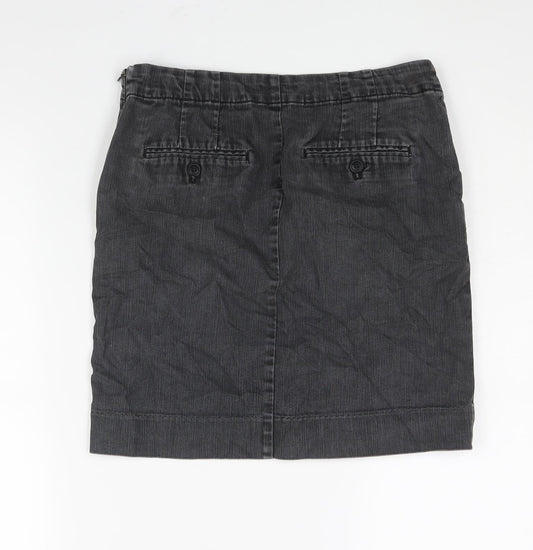 Gap Womens Grey Cotton Straight & Pencil Skirt Size S Zip
