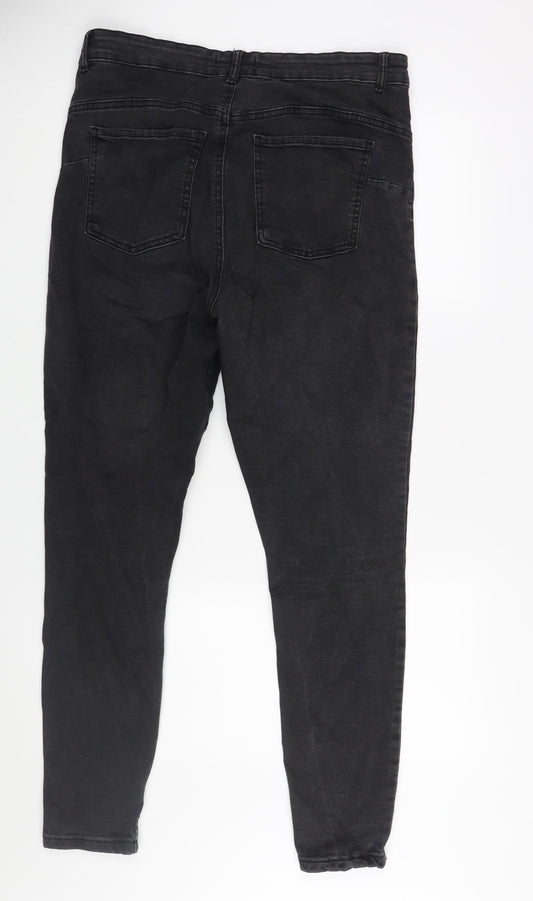 Denim & Co. Womens Black Cotton Skinny Jeans Size 16 L27 in Regular Zip