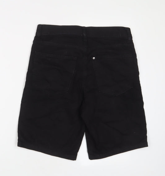 Mens UK Size 28 in H&M Regular Fit Bootcut Black Jeans