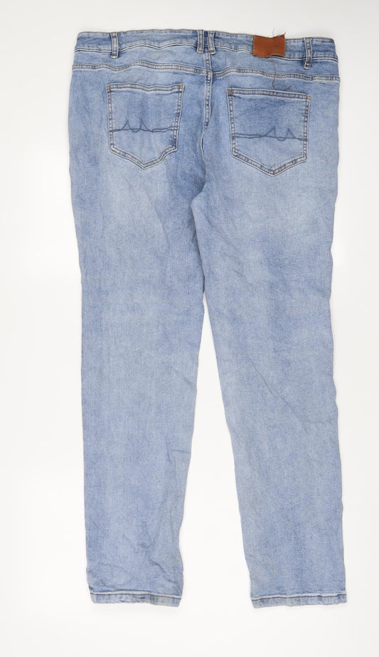 University Club Mens Blue Cotton Tapered Jeans Size 26 in L30 in Regular Zip