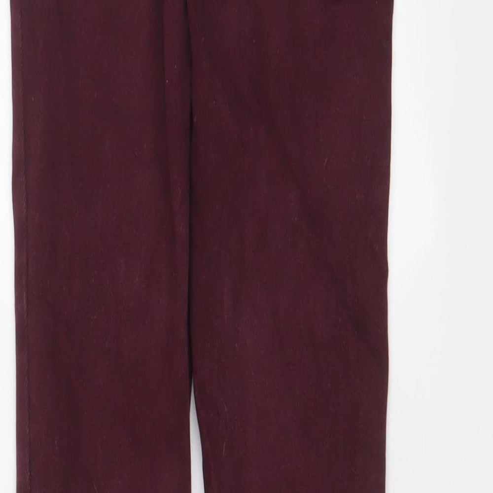 New Look Womens Red Cotton Skinny Jeans Size 8 L27 in Regular Zip