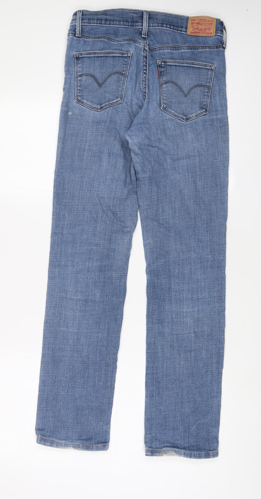 Levi's Womens Blue Cotton Straight Jeans Size 27 in L30 in Slim Zip