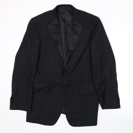 Mens UK Size 38 1860 Menswear Regular Black Suit Jacket