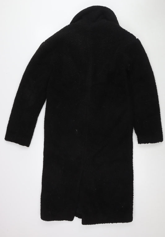 Divided by H&M Womens Black Overcoat Coat Size 2XS Button
