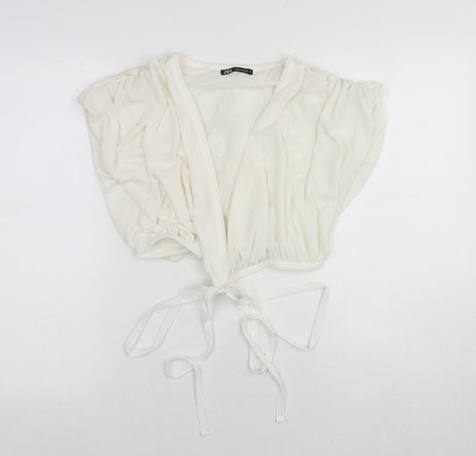 Womens UK Size S Zara White Wrap Blouse