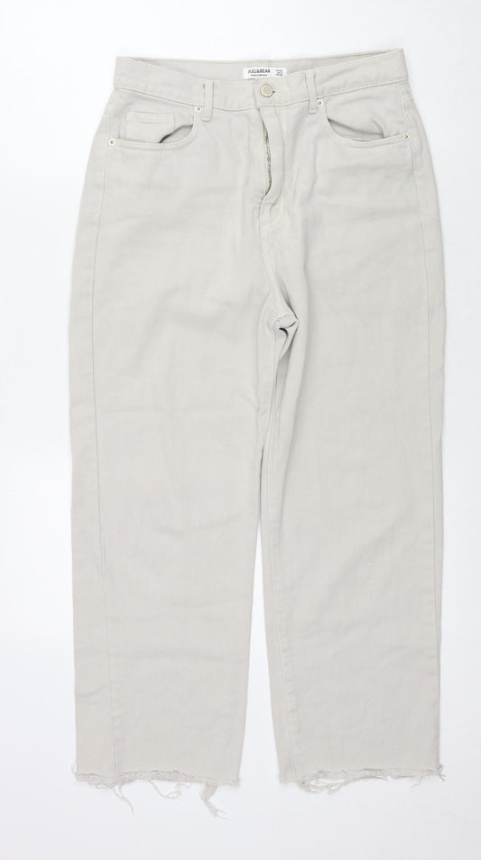 Womens UK Size 10 Pull&Bear Regular Fit Straight Grey Jeans