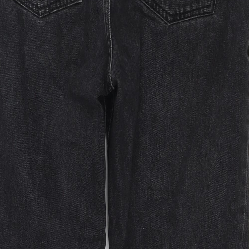 Denim & Co. Womens Black Cotton Straight Jeans Size 12 L26 in Regular Zip