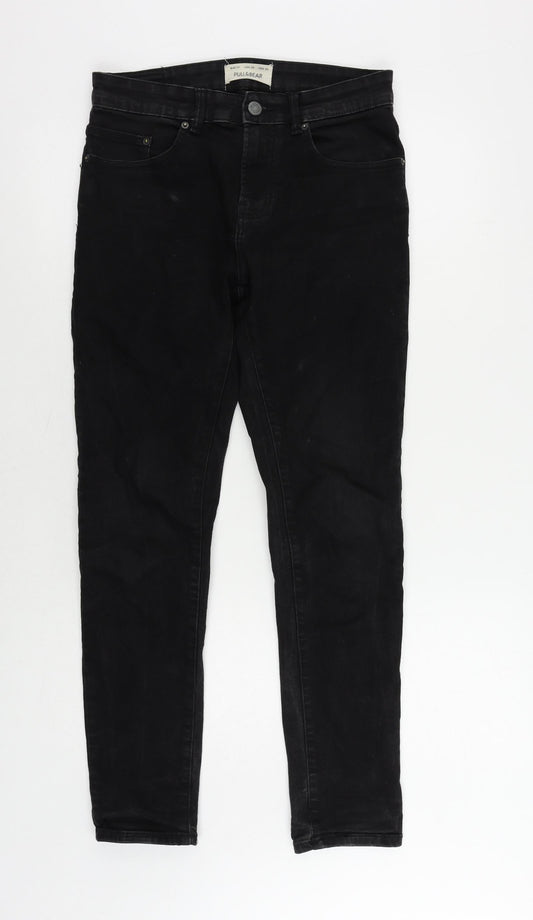 Womens UK Size 10 Pull&Bear Regular Fit Skinny Black Jeans