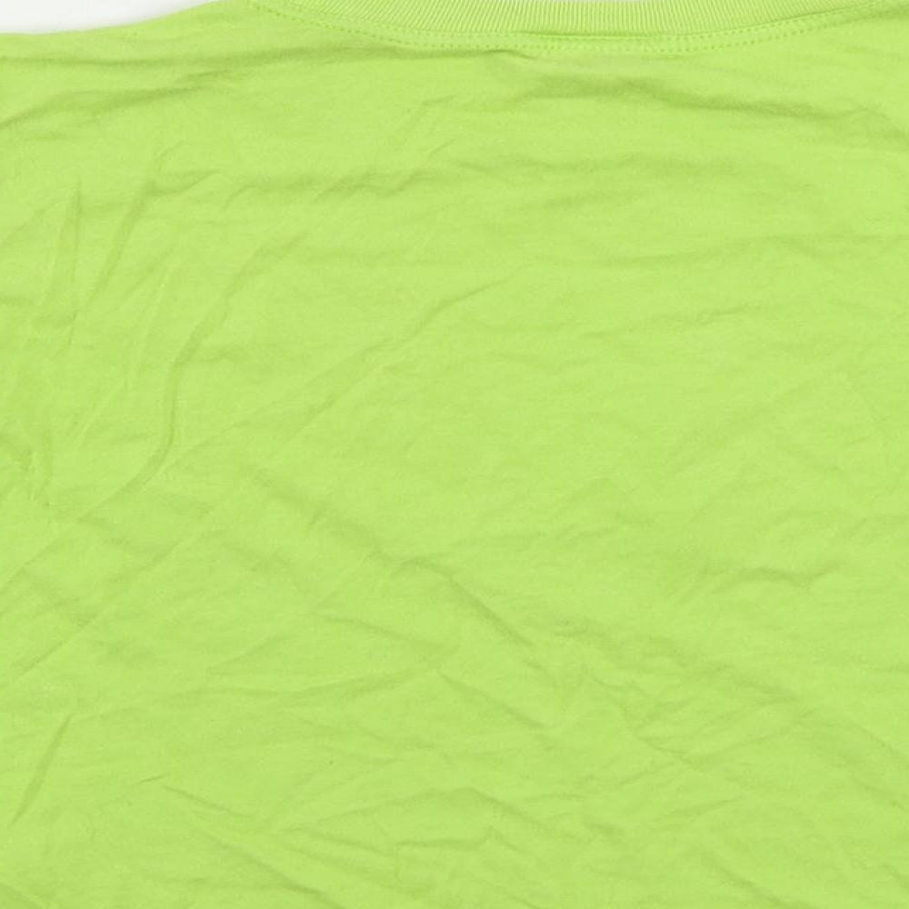 Moschino Junior Girls Green Cotton Pullover T-Shirt Size 8 Years Crew Neck Pullover