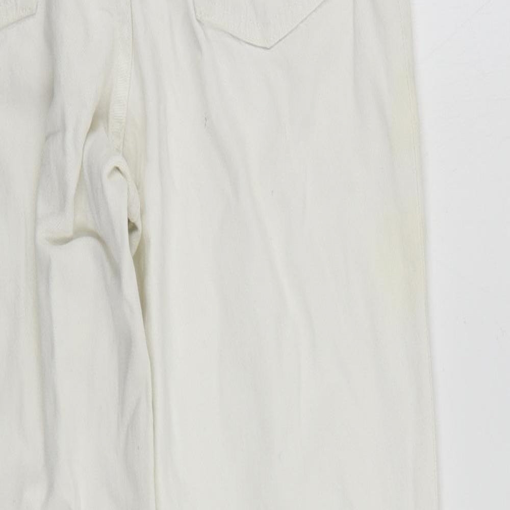 Levi's Womens White Cotton Straight Jeans Size 28 in L28 in Regular Button - Vintage