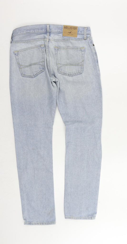 Hollister Mens Blue Cotton Straight Jeans Size 30 in L30 in Regular Button - Vintage